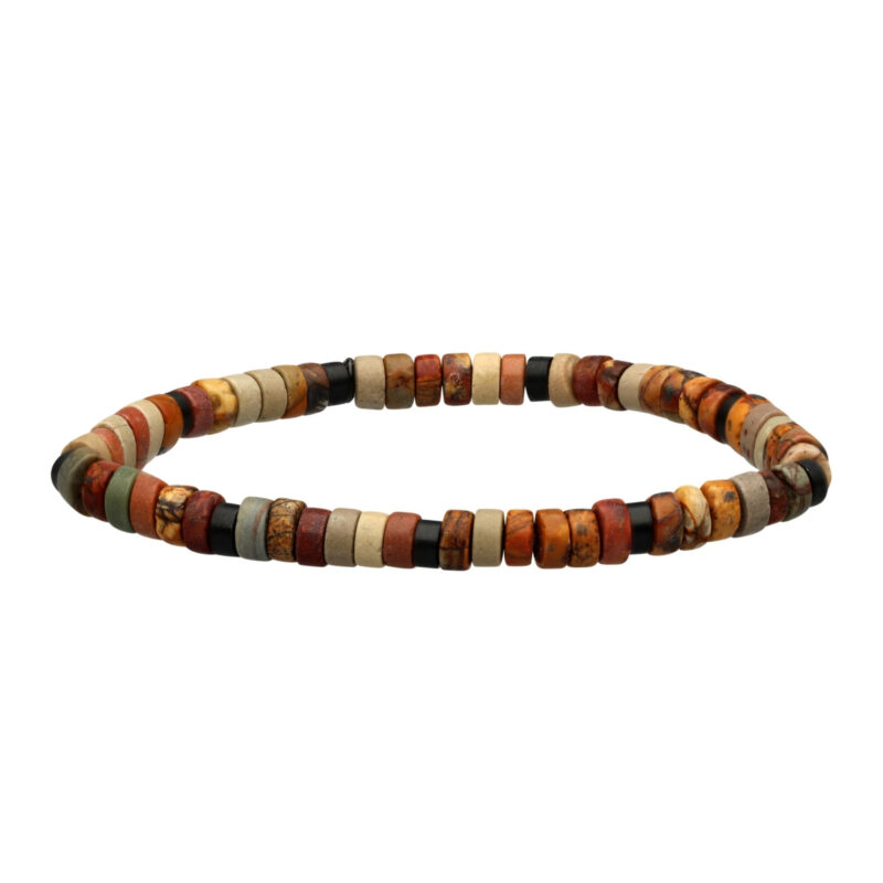 Bracelet perles heishi 4 mm jaspe picasso