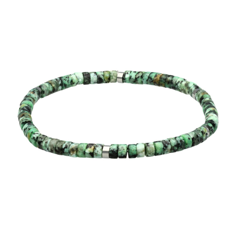 Bracelet perles heishi 4 mm turquoise africaine
