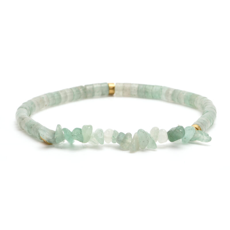 Bracelet perles heishi et perles chips amazonite