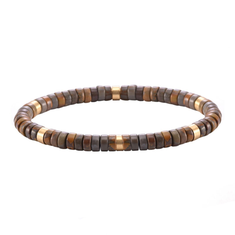Bracelet perles heishi jaspe Bambou