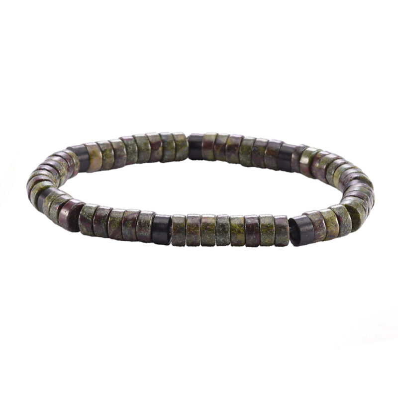 Bracelet perles heishi jaspe sang de dragon