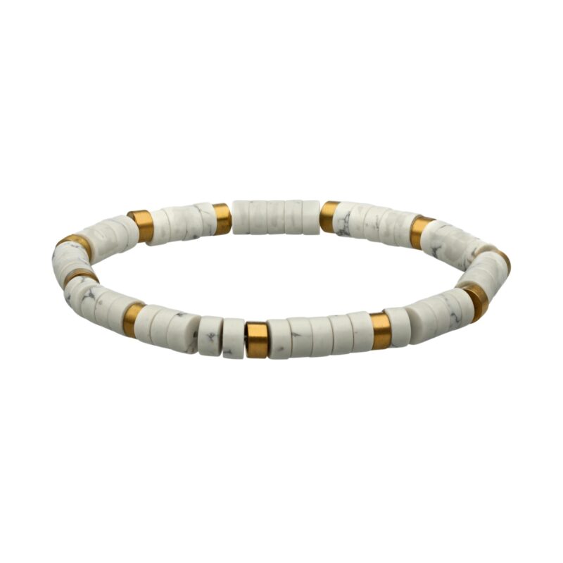 Bracelet perles heishi turquoise blanche