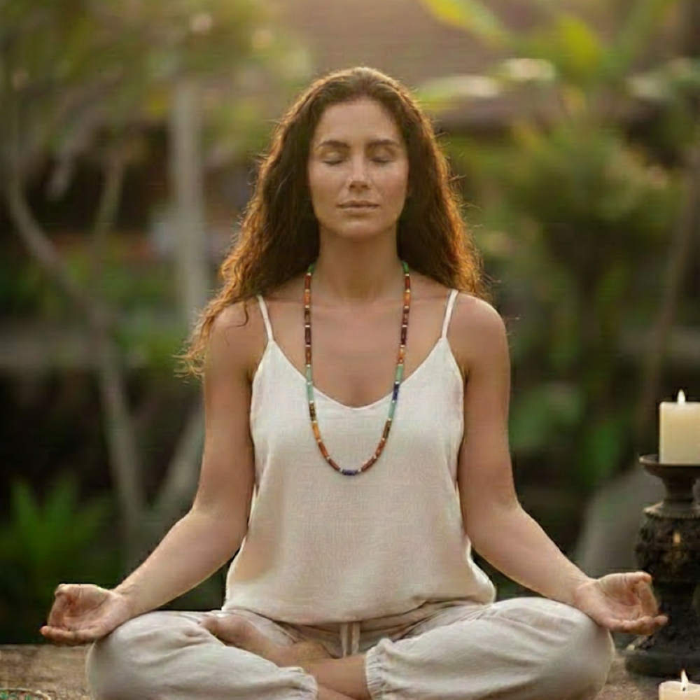 Sautoir chakra perles heishi 7 chakras