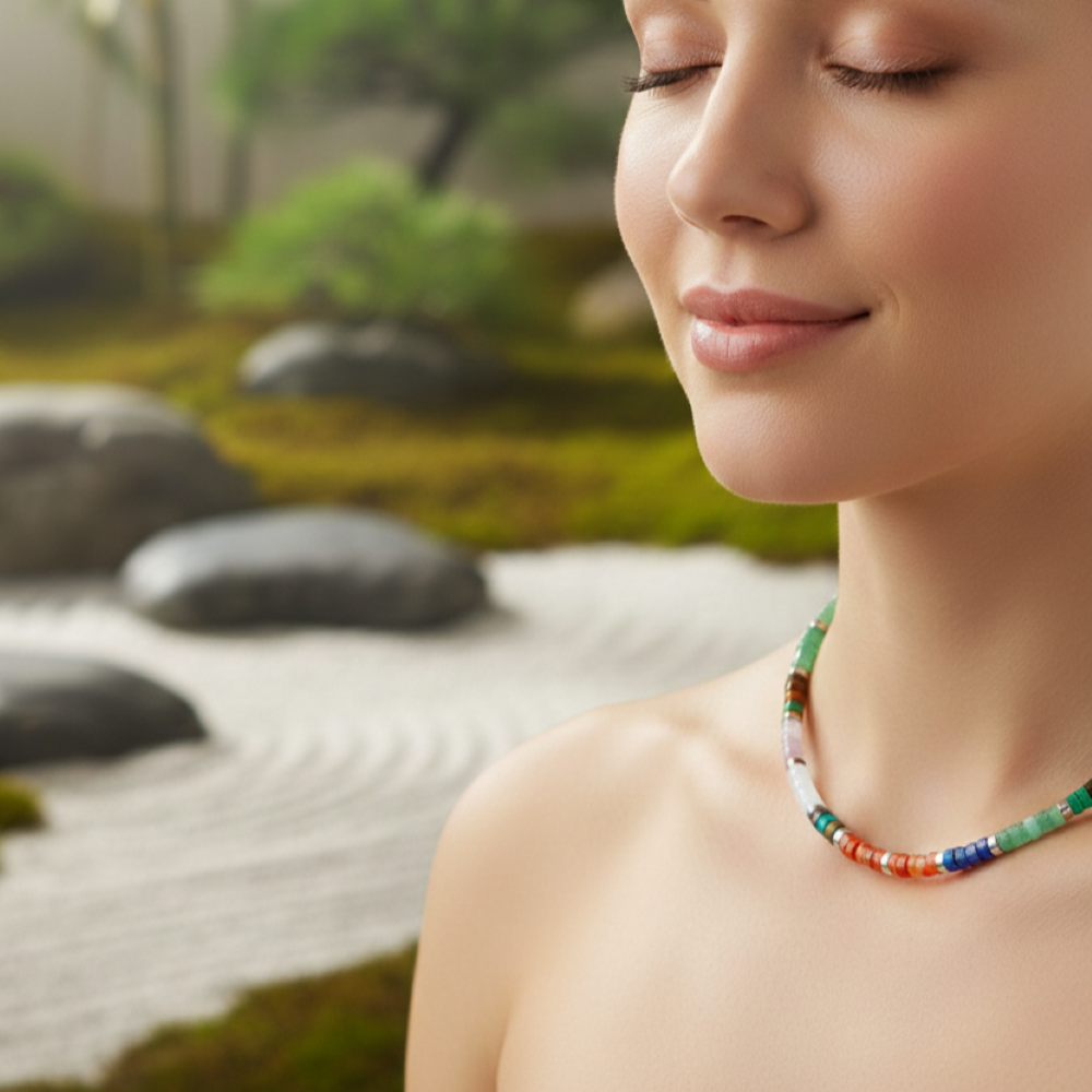 Alternative view of Collier 7 chakras perles heishi