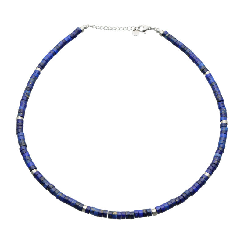 Collier chakra perles heishi lapis lazuli