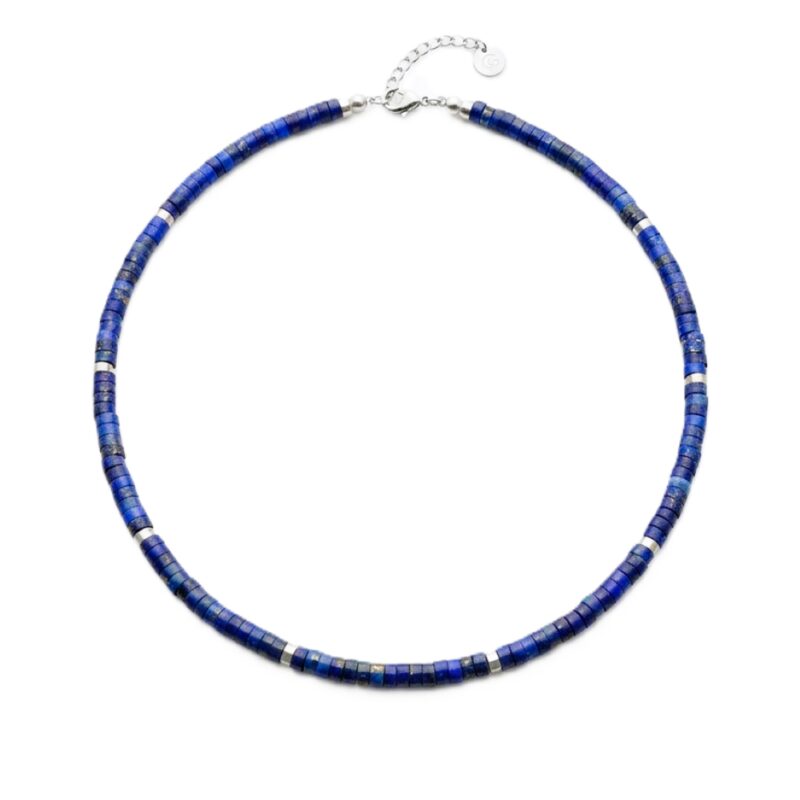 Collier chakra perles heishi lapis lazuli