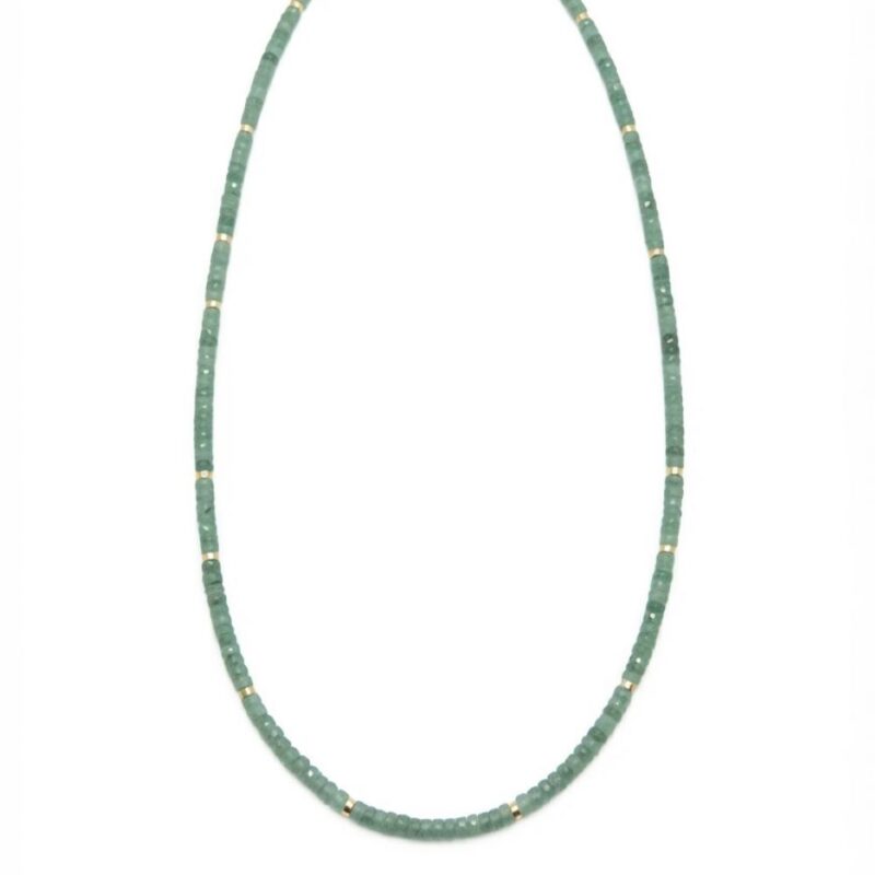 Collier long sautoir ou double tour chakra perles heishi aventurine