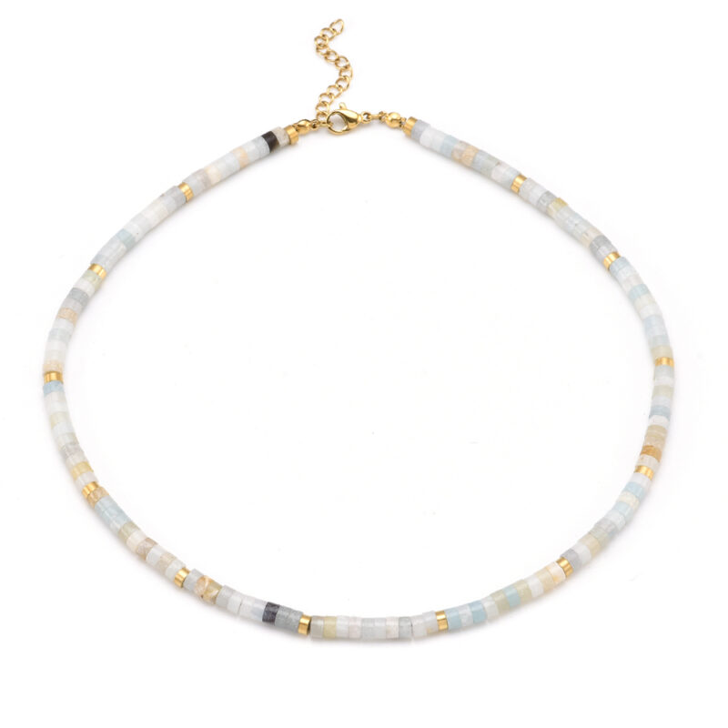 Collier perles heishi pierres naturelles amazonite