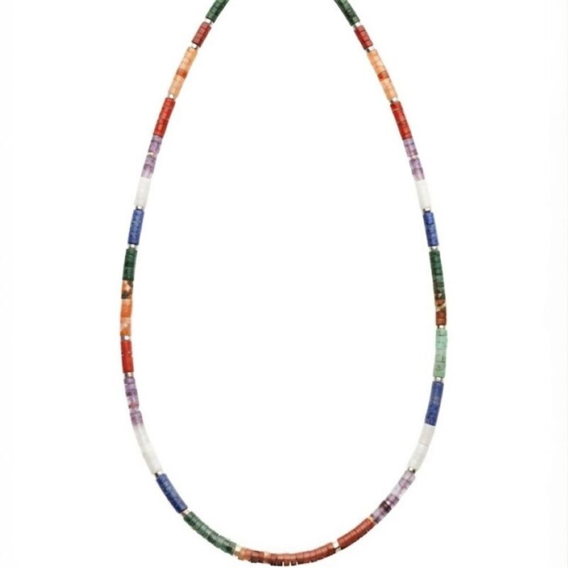 Sautoir chakra perles heishi 7 chakras