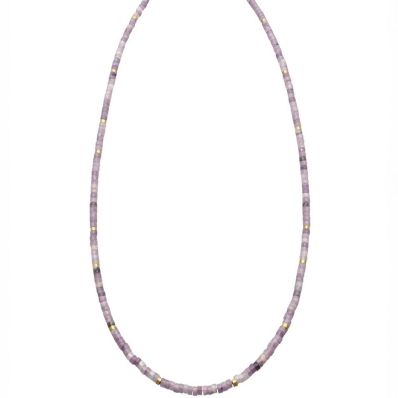 Sautoir chakra perles heishi améthyste